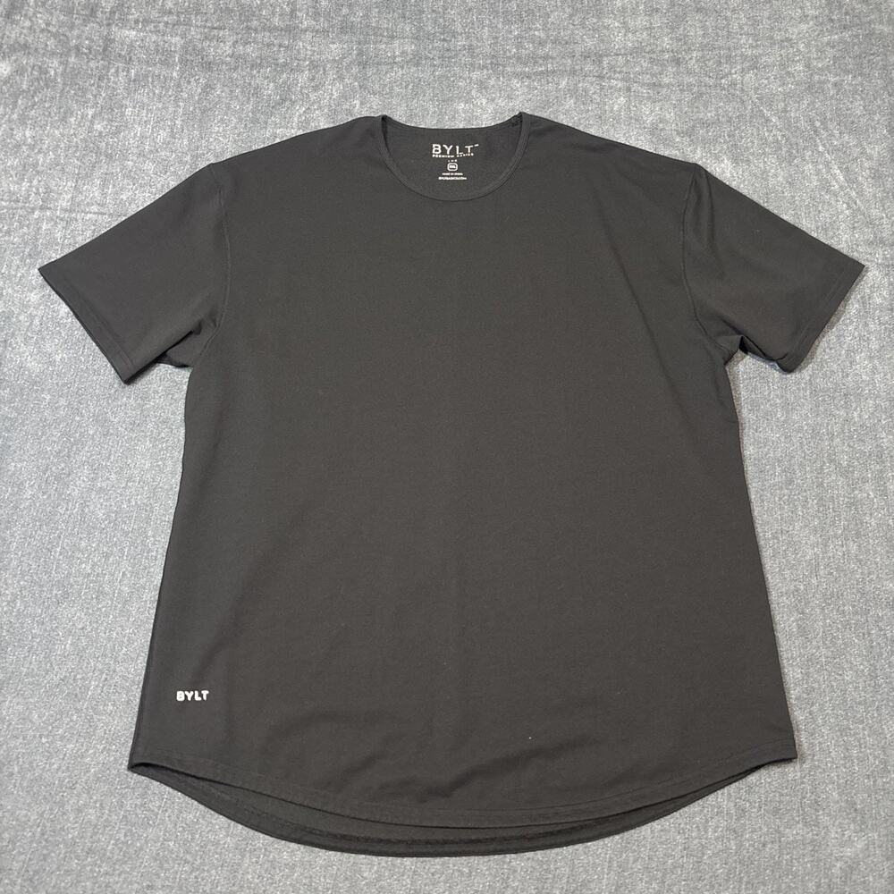 BYLT Premium Basics Lux Tee Mens XXL Black Curved Hem Short Sleeve